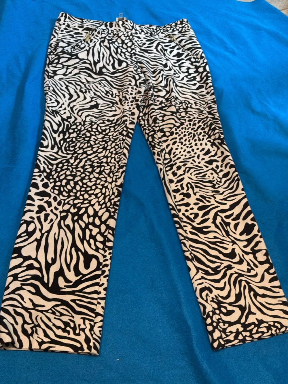 Anne Klein Mixed Animal Print Cropped Pants C7JM7A025592R